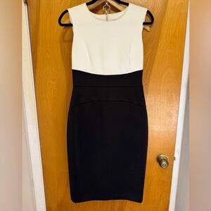 Calvin Klein Black and White Midi Dress